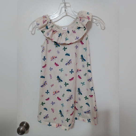 Hanna Andersson Girls 6-7 Sleeveless Butterfly Dragonfly Dress Ruffle Collar - Picture 1 of 6